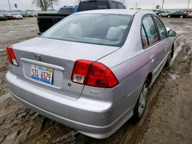 2HGES26754H625738 - 2004 HONDA CIVIC EX SILVER photo 4