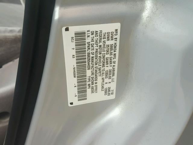 5FNRL18662B044036 - 2002 HONDA ODYSSEY EX SILVER photo 10