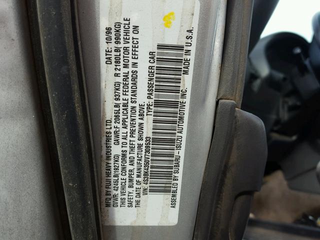 4S3BK4350V7309533 - 1997 SUBARU LEGACY L SILVER photo 10