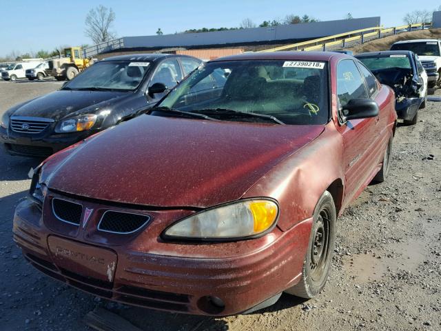 1G2NE12T2YM770746 - 2000 PONTIAC GRAND AM S RED photo 2