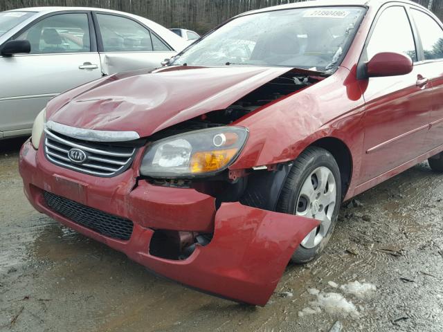 KNAFE222295666232 - 2009 KIA SPECTRA EX RED photo 9