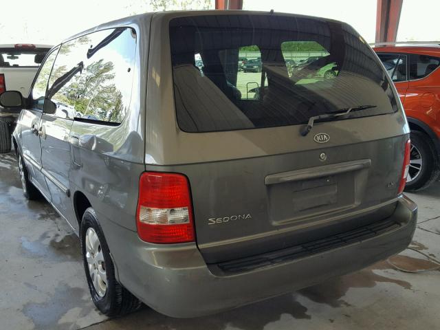 KNDUP132156740967 - 2005 KIA SEDONA EX GREEN photo 3