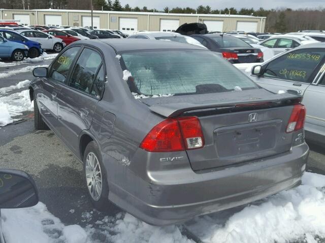 2HGES26775H553748 - 2005 HONDA CIVIC EX GRAY photo 3