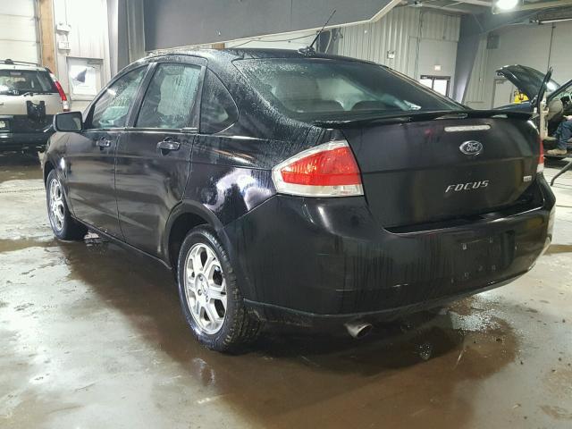 1FAHP36N99W242983 - 2009 FORD FOCUS SES BLACK photo 3