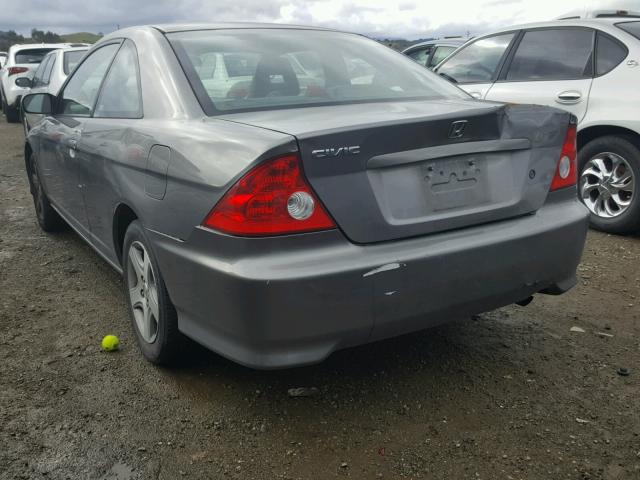 1HGEM22935L035446 - 2005 HONDA CIVIC EX GRAY photo 3