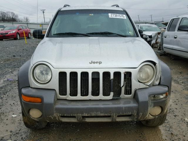 1J4GL48K72W351145 - 2002 JEEP LIBERTY SP SILVER photo 9