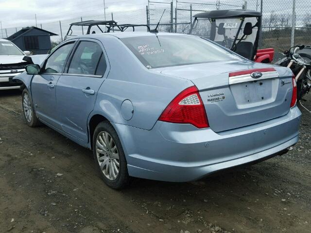 3FADP0L38AR130053 - 2010 FORD FUSION HYB BLUE photo 3