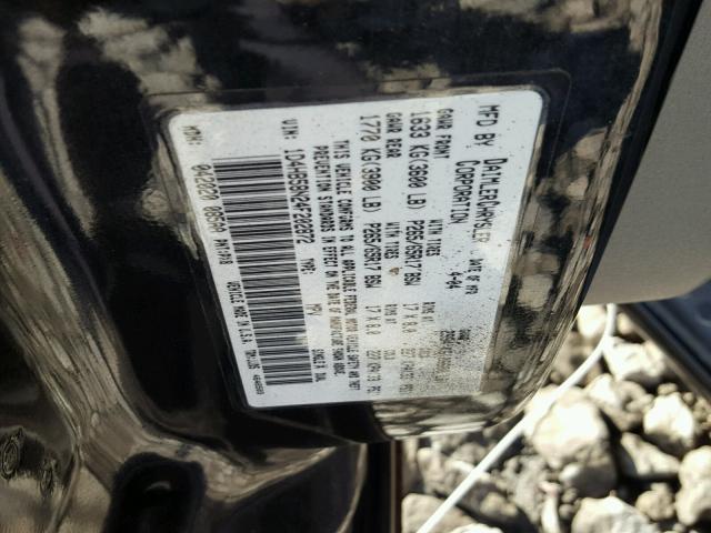 1D4HB58N24F202872 - 2004 DODGE DURANGO LI BLACK photo 10