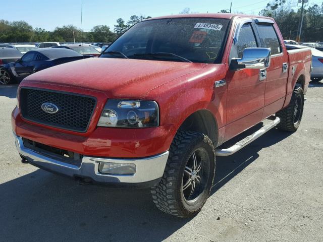 1FTPW14584KD04521 - 2004 FORD F150 SUPER RED photo 2