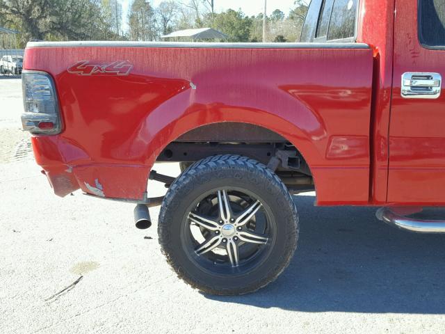 1FTPW14584KD04521 - 2004 FORD F150 SUPER RED photo 9