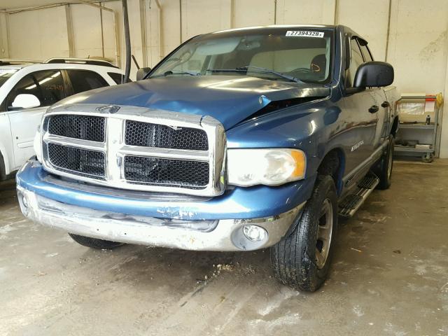 3D7HU18Z52G182816 - 2002 DODGE RAM 1500 BLUE photo 2