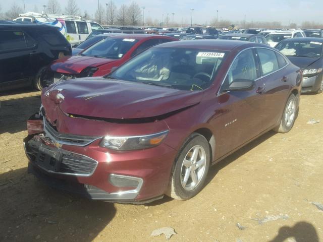 1G1ZB5ST9GF240329 - 2016 CHEVROLET MALIBU LS მუქწითელი ფოტო 2