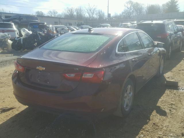 1G1ZB5ST9GF240329 - 2016 CHEVROLET MALIBU LS მუქწითელი ფოტო 4