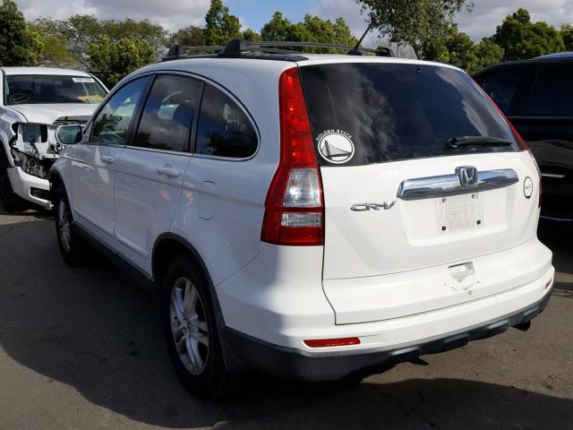 JHLRE3H70AC005035 - 2010 HONDA CR-V EXL WHITE photo 3