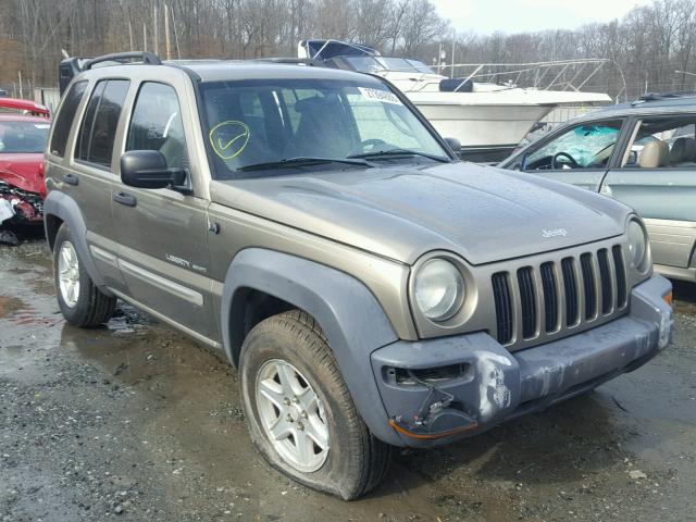 1J4GL48K93W606833 - 2003 JEEP LIBERTY SP BEIGE photo 1