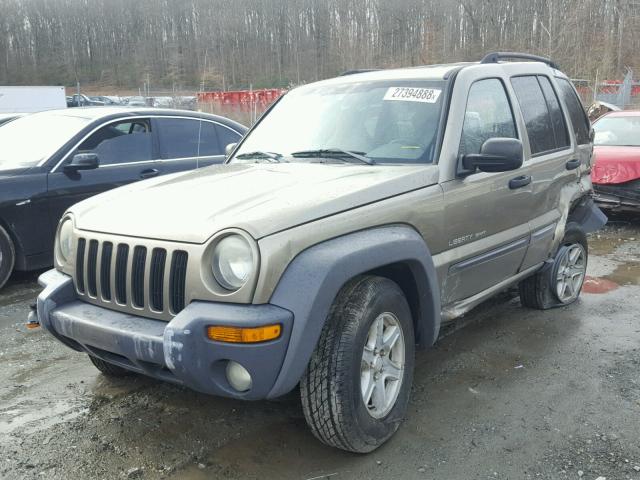 1J4GL48K93W606833 - 2003 JEEP LIBERTY SP BEIGE photo 2