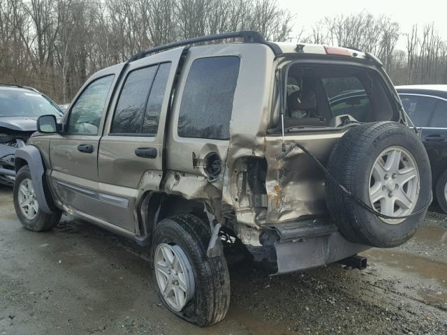 1J4GL48K93W606833 - 2003 JEEP LIBERTY SP BEIGE photo 3