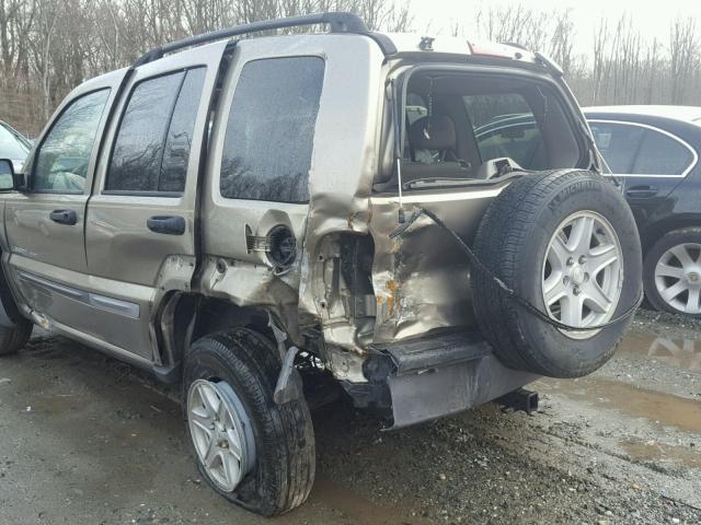 1J4GL48K93W606833 - 2003 JEEP LIBERTY SP BEIGE photo 9