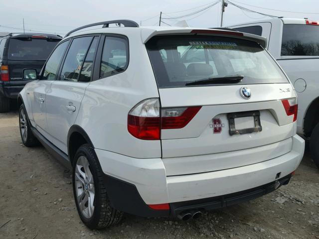 WBXPC93438WJ08570 - 2008 BMW X3 3.0SI WHITE photo 3