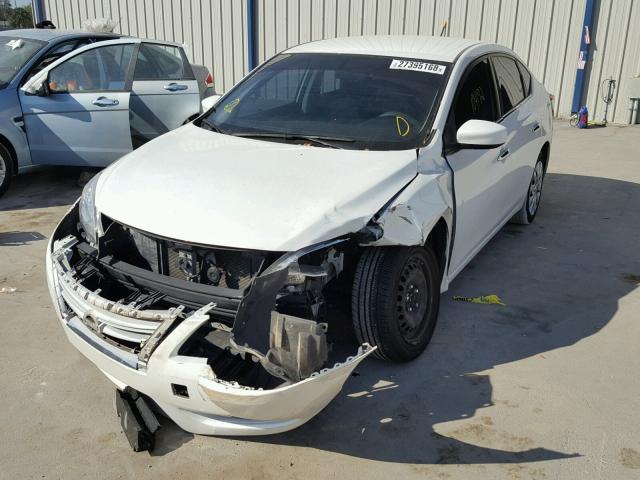 3N1AB7AP7DL772607 - 2013 NISSAN SENTRA S WHITE photo 2