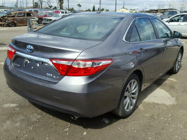 4T1BD1FK8GU183285 - 2016 TOYOTA CAMRY HYBR CHARCOAL photo 4