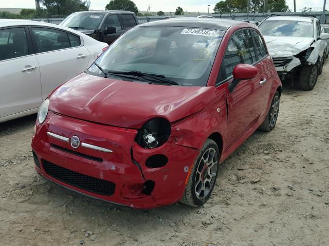 3C3CFFBR8CT113474 - 2012 FIAT 500 SPORT RED photo 2