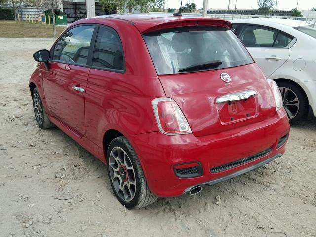 3C3CFFBR8CT113474 - 2012 FIAT 500 SPORT RED photo 3