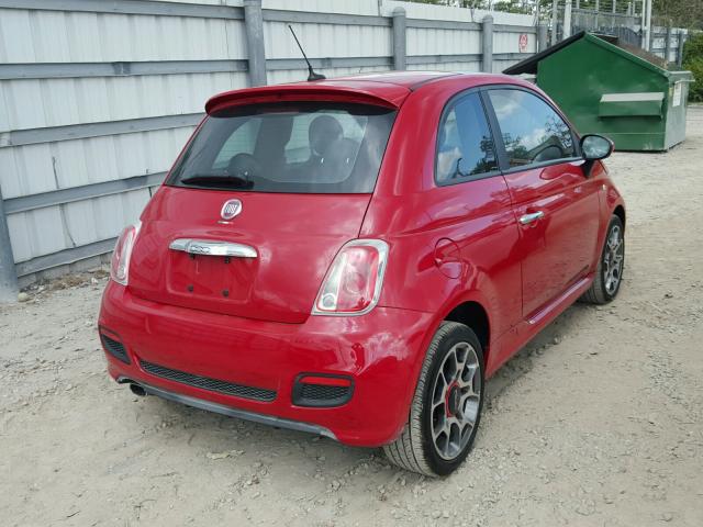 3C3CFFBR8CT113474 - 2012 FIAT 500 SPORT RED photo 4