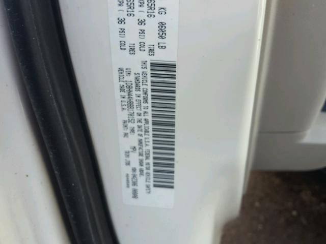 1D8HN44H88B170152 - 2008 DODGE GRAND CARA WHITE photo 10