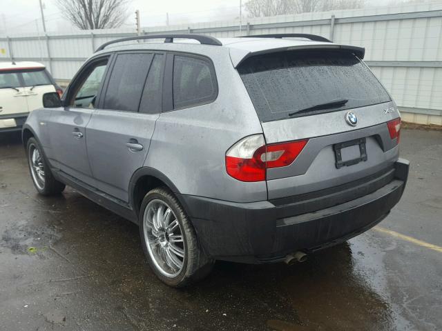 WBXPA734X4WC42970 - 2004 BMW X3 2.5I GRAY photo 3