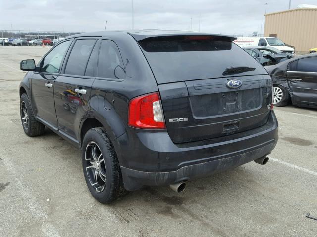 2FMDK4JC5BBA54046 - 2011 FORD EDGE SEL BLACK photo 3