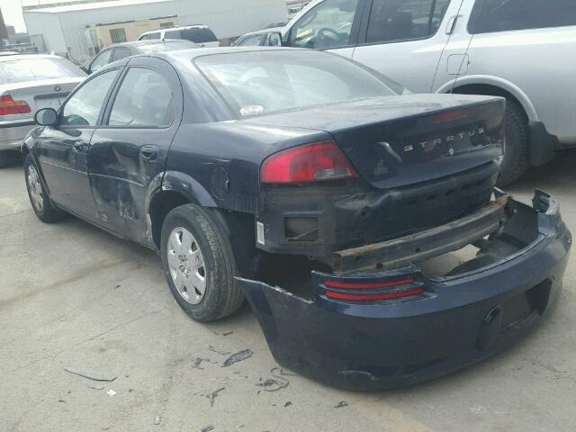 1B3EL36X92N284920 - 2002 DODGE STRATUS SE BLUE photo 3