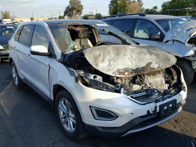 2FMTK3J88FBB73927 - 2015 FORD EDGE SEL WHITE photo 1