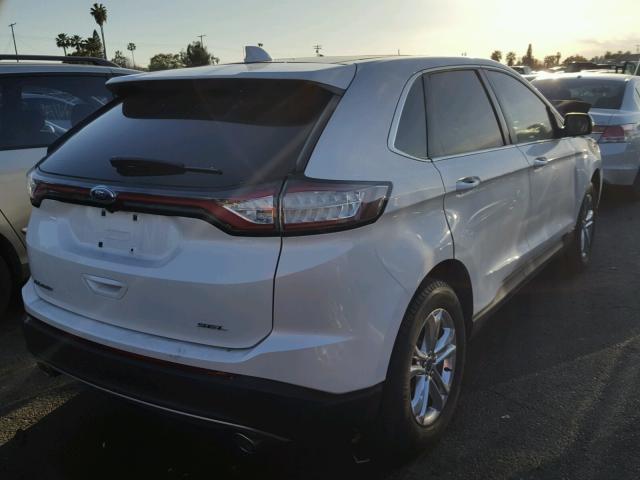 2FMTK3J88FBB73927 - 2015 FORD EDGE SEL WHITE photo 4