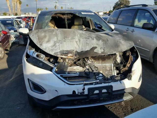 2FMTK3J88FBB73927 - 2015 FORD EDGE SEL WHITE photo 9