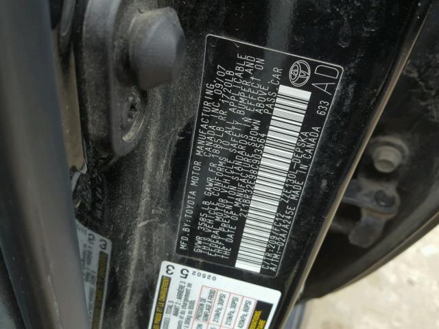 2T1BR32E98C903564 - 2008 TOYOTA COROLLA CE BLACK photo 10