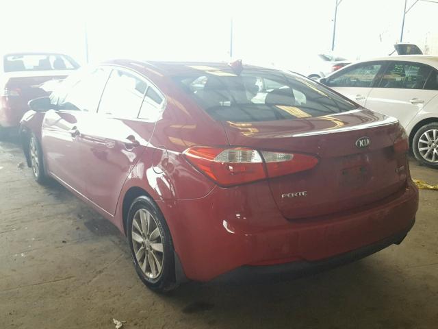 KNAFX4A86E5050264 - 2014 KIA FORTE EX RED photo 3