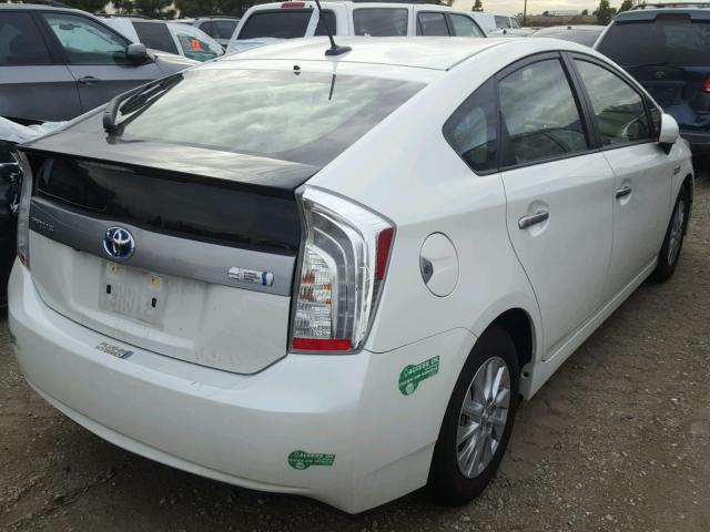 JTDKN3DP3E3055177 - 2014 TOYOTA PRIUS PLUG WHITE photo 4