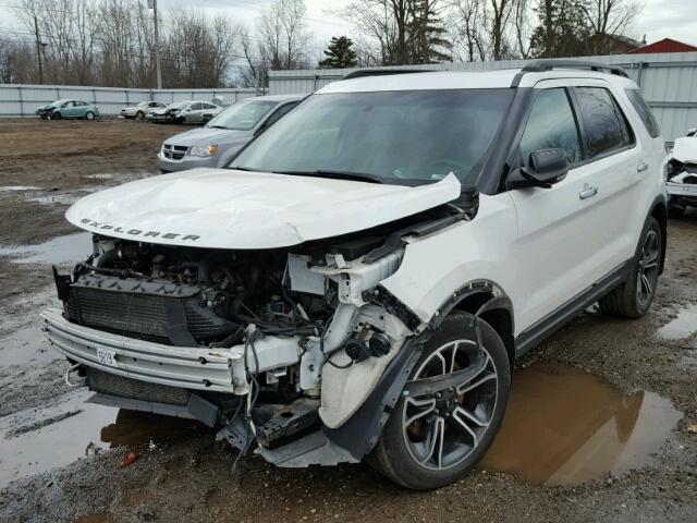 1FM5K8GT5EGA79125 - 2014 FORD EXPLORER S WHITE photo 2