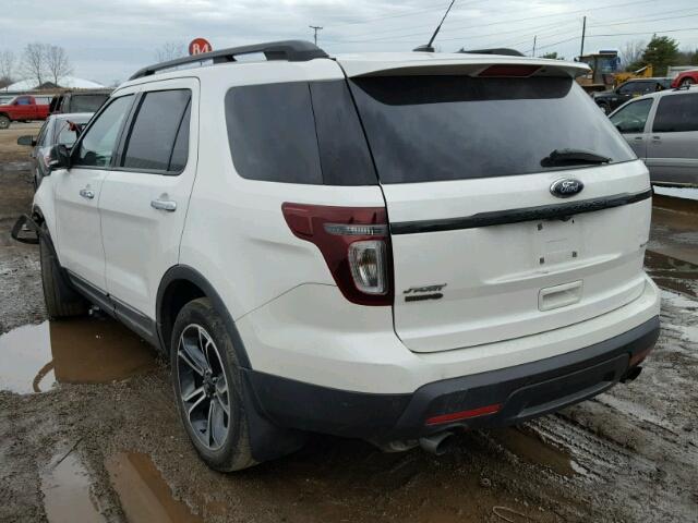 1FM5K8GT5EGA79125 - 2014 FORD EXPLORER S WHITE photo 3