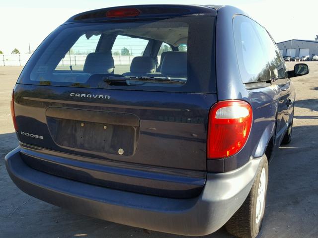 1D4GP25R24B562007 - 2004 DODGE CARAVAN SE BLUE photo 4