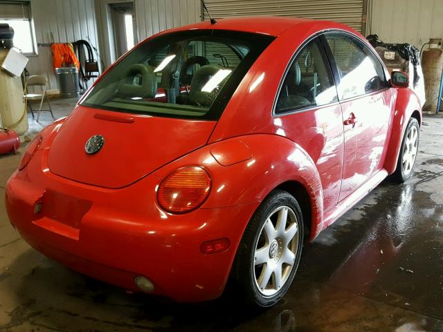 3VWCB21C81M446212 - 2001 VOLKSWAGEN NEW BEETLE 红色 照片 4