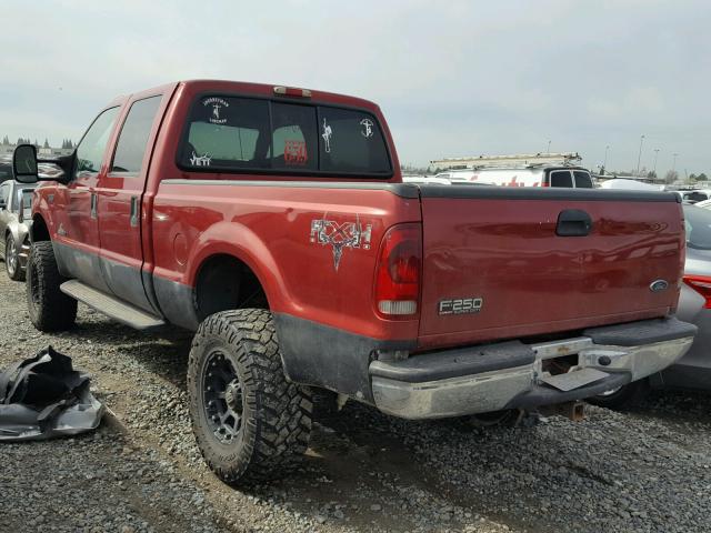 1FTNW21F52EA90111 - 2002 FORD F250 SUPER RED photo 3