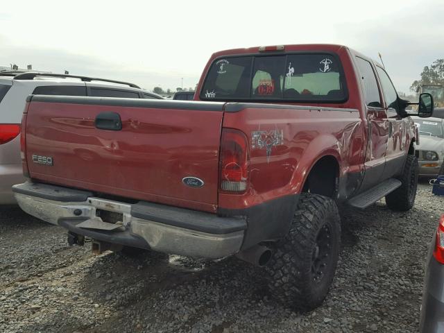 1FTNW21F52EA90111 - 2002 FORD F250 SUPER RED photo 4