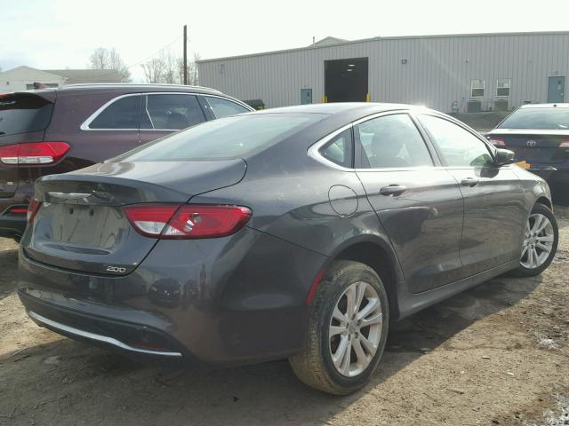 1C3CCCAB9FN578488 - 2015 CHRYSLER 200 LIMITE GRAY photo 4