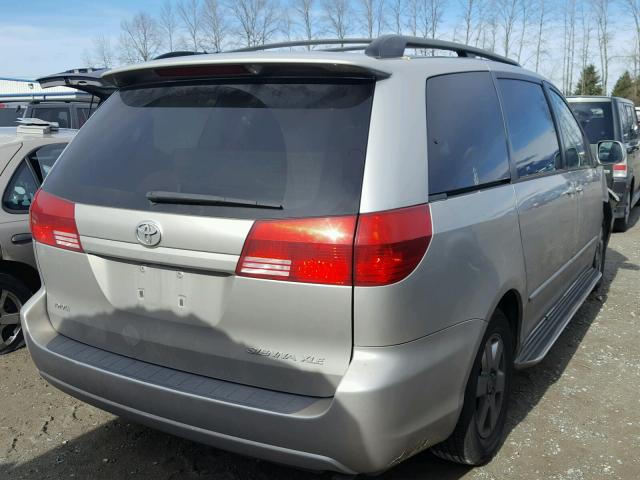 5TDZA22C54S139793 - 2004 TOYOTA SIENNA XLE SILVER photo 4