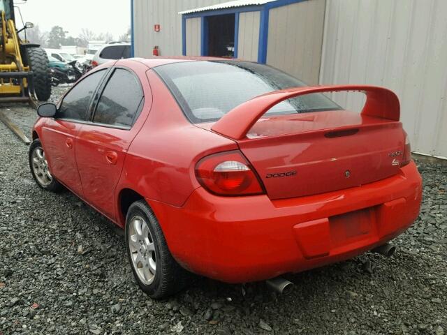 1B3ES56C95D227154 - 2005 DODGE NEON SXT RED photo 3