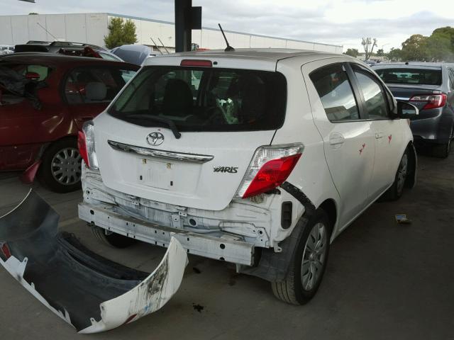 JTDKTUD39CD528788 - 2012 TOYOTA YARIS WHITE photo 4