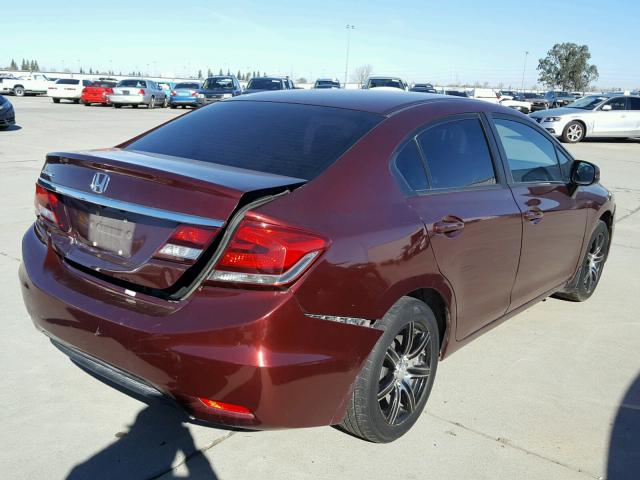 19XFB2F51DE220876 - 2013 HONDA CIVIC LX BURGUNDY photo 4