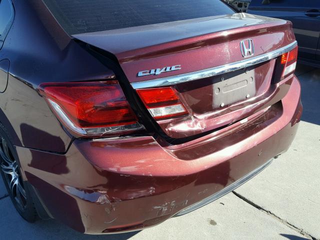 19XFB2F51DE220876 - 2013 HONDA CIVIC LX BURGUNDY photo 9